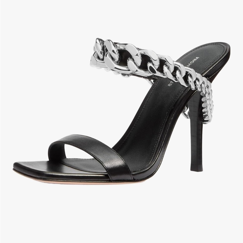 MICHAEL Michael Kors Black and Silver Chain Heels - Picture 4 of 6